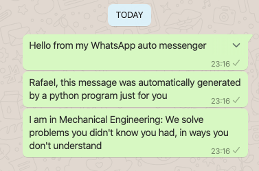 Whatsapp message example